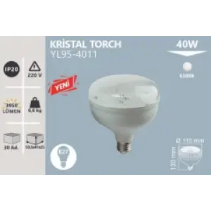 NOAS LED AMPUL TORCH KRİSTAL 40 W BEYAZ YL95-4011