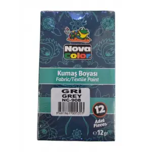 NOVA COLOR KUMAŞ BOYASI GRİ 12 GR NC-908