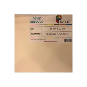 PAPERART 35X50 RENKLİ MUKAVVA BEYAZ (PKT-36LI)