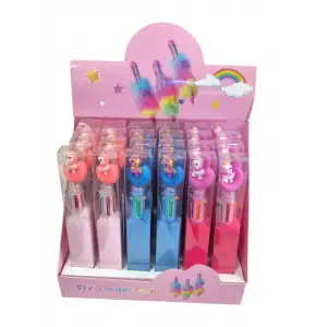 PELUŞ ÇOKLU TÜKENMEZ KALEM (PKT-24 LÜ)