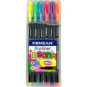 PENSAN FİNE.KEÇE UÇ KALEM NEON PVC KUTU 6300 6 LI