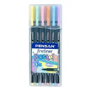 PENSAN FİNE.KEÇE UÇ KALEM PASTEL PVC KUTU 6200 6LI