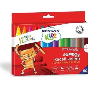 PENSAN KİDZ KEÇELİ KALEM JUMBO 12 Lİ