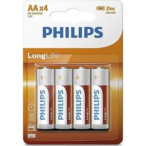 PHILIPS EXTRA LONG LİFE KALEM PİL AA R06L4B 4 LÜ
