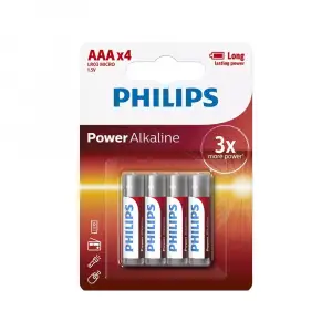 PHILIPS POWER ALKALİN İNCE PİL AAA LR03P4B 4 LÜ