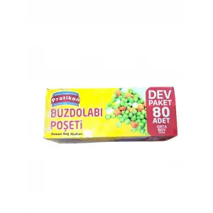 PRATİKON BUZDOLABI POŞETİ ORTA BOY 80 Lİ