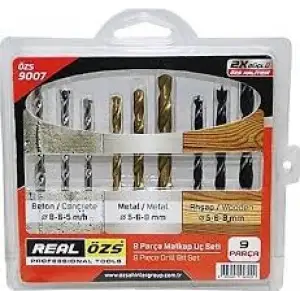 REAL ÖZS MATKAP UÇ SETİ 9 PARÇA OZS-9007