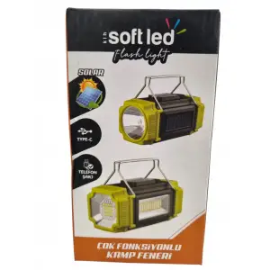 SOFTLED KAMP FENERİ ŞARJLI SOLAR ÇOK FONK.K-7095