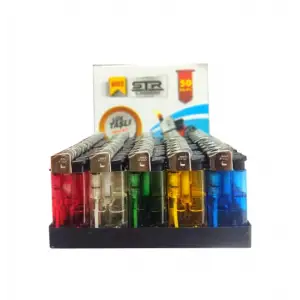 STR TAŞLI METAL ÇAKMAK MİNİ ŞEFFAF 803 (PKT-50 Lİ)