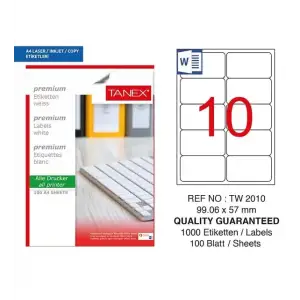 TANEX LASER ETİKET 99,1X57 MM TW-2010 100 LÜ