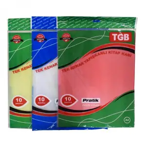 TGB KİTAP KABI KENAR YAPIŞ.RENKLİ 10 LU (KT-25 Lİ)