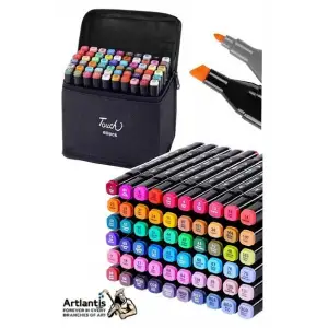 TOUCH MARKER KALEM ÇİFT UÇLU ÇANTALI (PKT-60 LI)