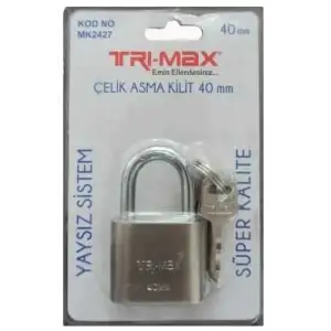TRI-MAX ÇELİK ASMA KİLİT 40 MM MK-2427