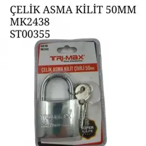 TRI-MAX ÇELİK ASMA KİLİT ÇİVİLİ 50 MM MK-2438