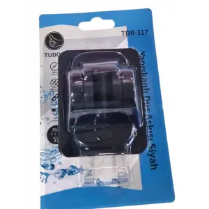 TUDOR YAPIŞKANLI DUŞ ASKISI SİYAH VAKUMLU TDR-317