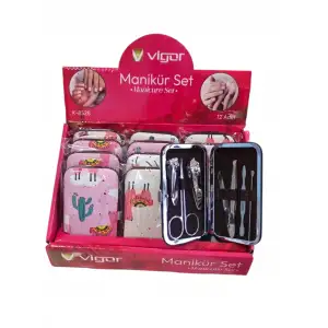 VİGOR MANİKÜR SETİ LÜKS KILIFLI K-8528(PKT-12 Lİ)