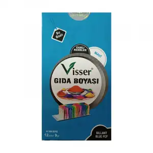 VİSSER GIDA BOYASI TOZ MAVİ (PKT-12 Lİ)