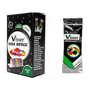 VİSSER GIDA BOYASI TOZ SİYAH (PKT-12 Lİ)