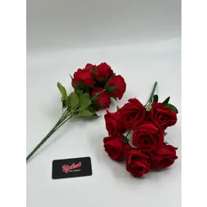 YAKUT ÇİÇEK GÜL KADİFE 7 DALLI DEMET TH157-36