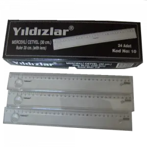 YILDIZLAR MERCEKLİ CETVEL 30 CM NO:10 (PKT-24 LÜ)
