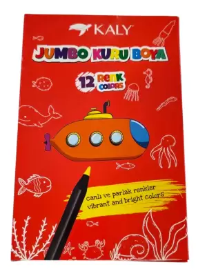 ARK KALY KURU BOYA JUMBO 12 RENK 908        (PKT-12 Lİ)