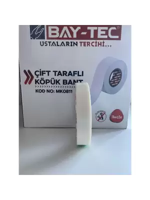 BAY-TEC ÇİFT TARAFLI KÖPÜK BANT 18 MM X2MT MK-0811