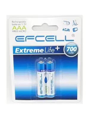 EFCELL ŞARJLI İNCE PİL 2 Lİ 700 MAH