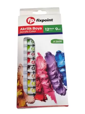 FİXPOİNT AKRİLİK BOYA 12 RENK 9 ML P-3608(PK-12Lİ)