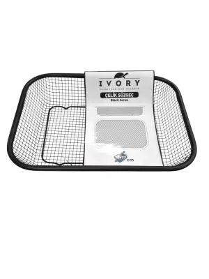 IVORY ÇELİK SÜZGEÇ KARE SİYAH 30X22 CM SZG-321