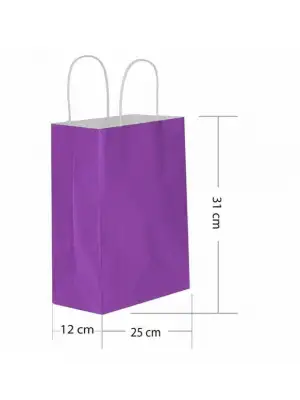 KİKA HEDİYE POŞETİ 25X12X31 MOR (PKT-24 LÜ)