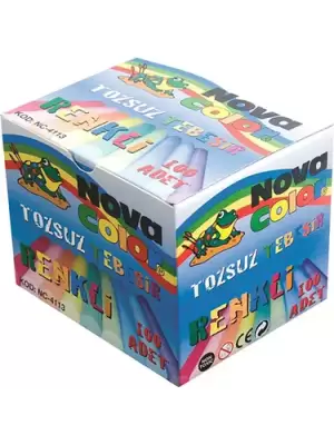 NOVA COLOR TEBEŞİR TOZSUZ RENKLİ 100 LÜ NC-4113
