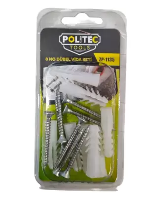 POLITEC VAKUMLU DÜBELLİ VİDA NO:8 ZP-1135