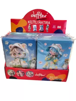SİNGLE COLOR A5 HATIRA DEFTERİ KİLİTLİ (PKT-12 Lİ)