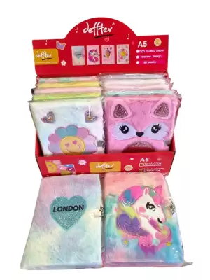 SİNGLE COLOR A5 PELUŞ DEFTER KİLİTLİ (PKT-12 Lİ)