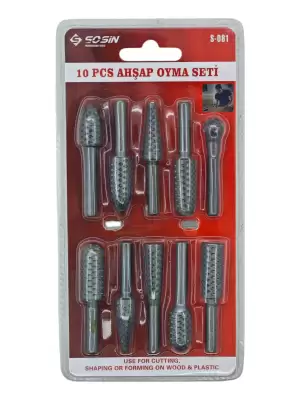 SOSİN AHŞAP OYMA SETİ 10 PARÇA S-081