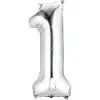 40X102 CM GÜMÜŞ 1 RAKAMLI BALON
