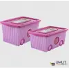 FLORA TRENDY TEKER.OYUNCAK KUTUSU PEMBE 40LT F-384
