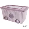FLORA TRENDY TEKER.OYUNCAK KUTUSU PEMBE 60LT F-379