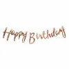 KALİOGRAFİ HAPPY BRITHDAY YAZI BANNER-ROSE GOLD