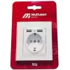 MUTLUSAN RİTA TOP.PRİZ USB+TYPE-C BEYAZ BLİSTERLİ