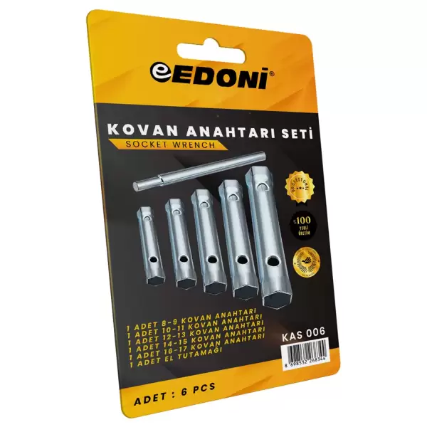 EDONİ KOVAN ANAHTAR SETİ 6 PCS KAS-006