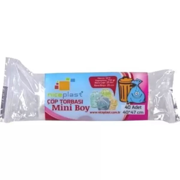 NİCEPLAST ÇÖP POŞETİ TORBASI MİNİ BOY (KOLİ-50 Lİ)