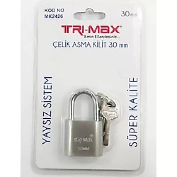 TRI-MAX BAY-TEC ÇELİK ASMA KİLİT 30 MM MK-2426