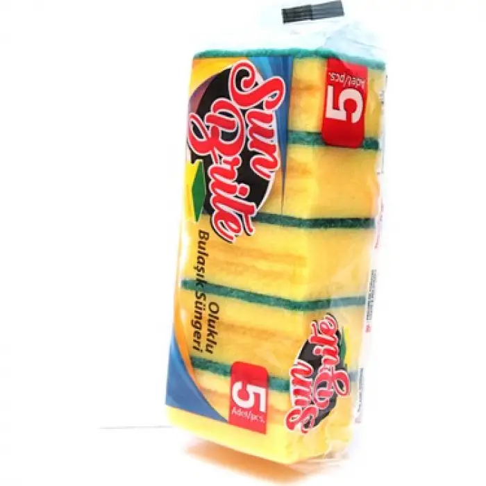 SUNBRİTE OLUKLU BULAŞIK SÜNGERİ 004 5 Lİ(PK-80 Lİ)