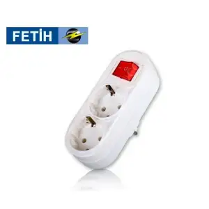 FETİH 2 Lİ FİŞLİ PRİZ ANAHTARLI GOLYAT 106-02 Y