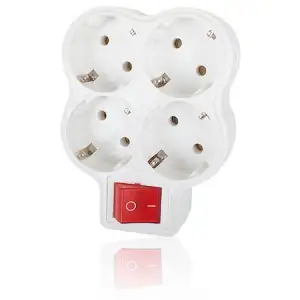 FETİH 4 LÜ FİŞLİ PRİZ ANAHTARLI PAPATYA GOL.107-04