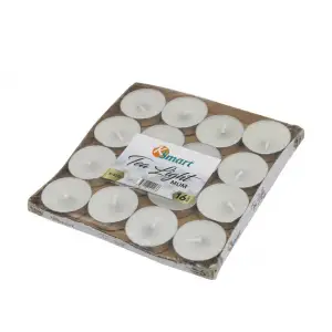 KSMART TEALİGHT MUM KALPLİ BEYAZ 16 LI K-4276