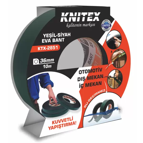 KNITEX EVA BANT YEŞİL-SİYAH 36 MM X 10 MT KTX-2851