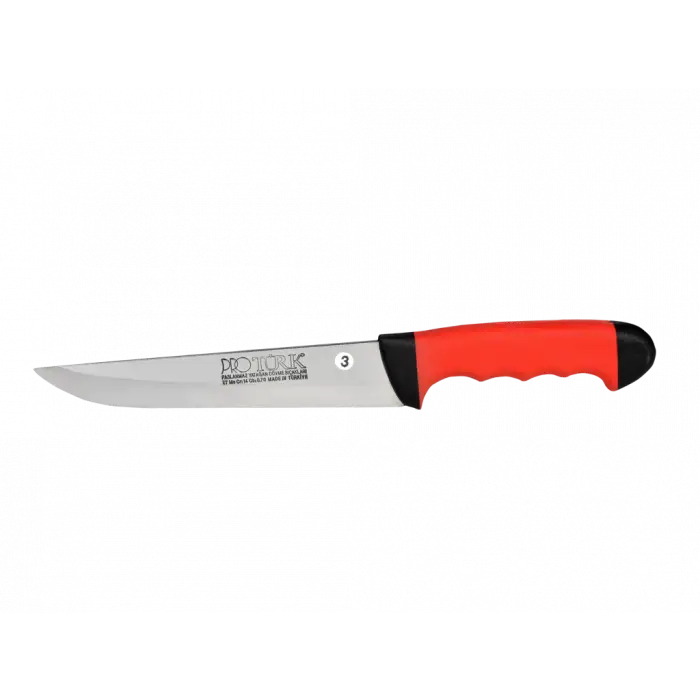 PROTÜRK KASAP BIÇAĞI KIRMIZI SİYAH  NO:3