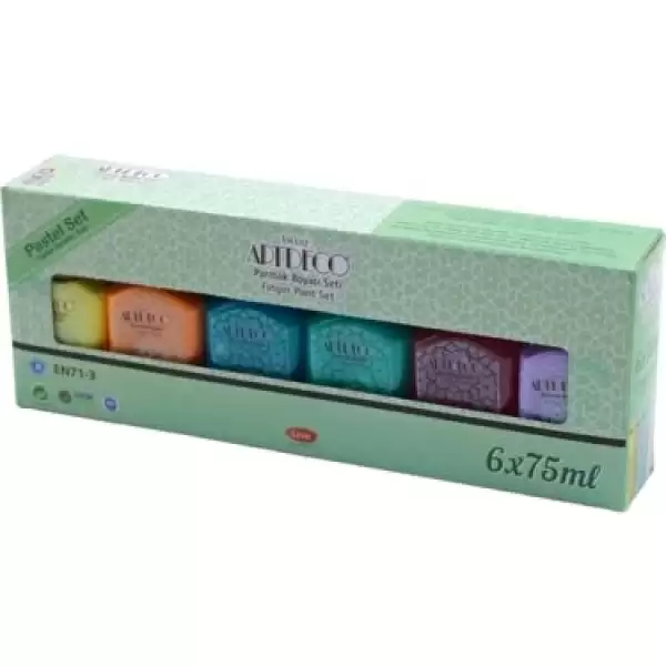 ARTDECO PARMAK BOYASI SETİ PASTEL 6X75 ML 1181-AS2